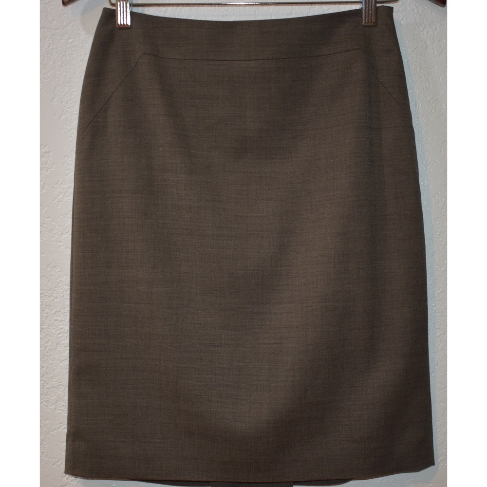 Ann Taylor Brown Wool Blend Pencil Skirt Size 0 Professional Career Wear Lined‎
